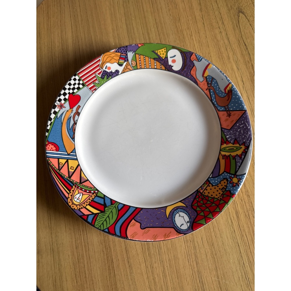 Vitromaster Metropolitan Salad Plate 1991 Postmodern Memphis Style Stoneware
